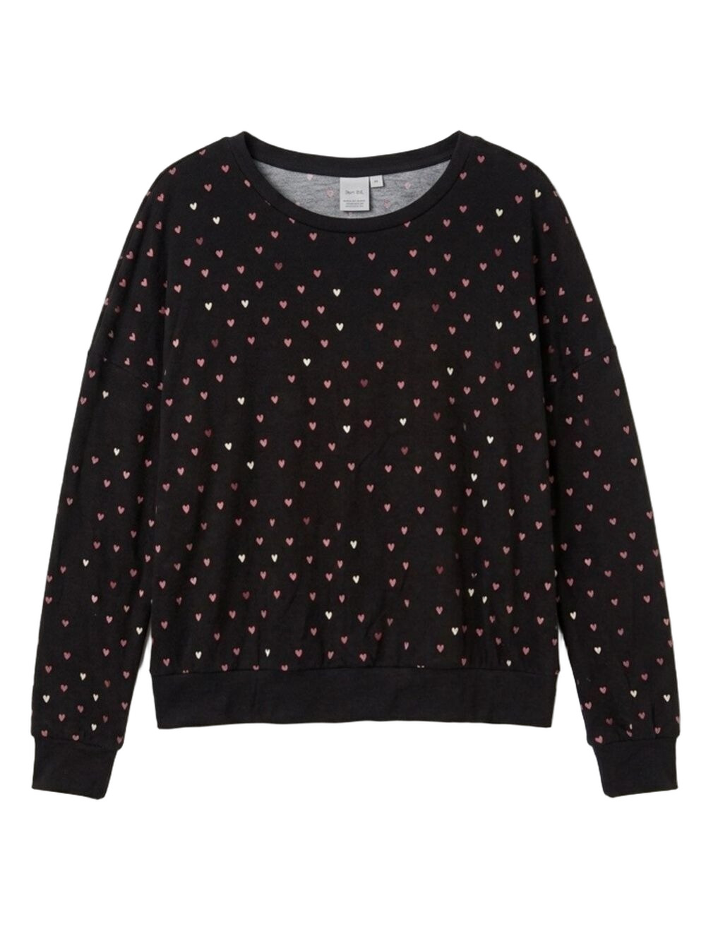 Honeydew Intimates Heart Print Lounge Top Black Pink Long Sleeve Pajama Medium